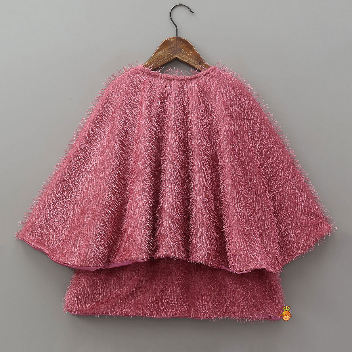 Adorable Fur-Detail Dress With Matching Cape