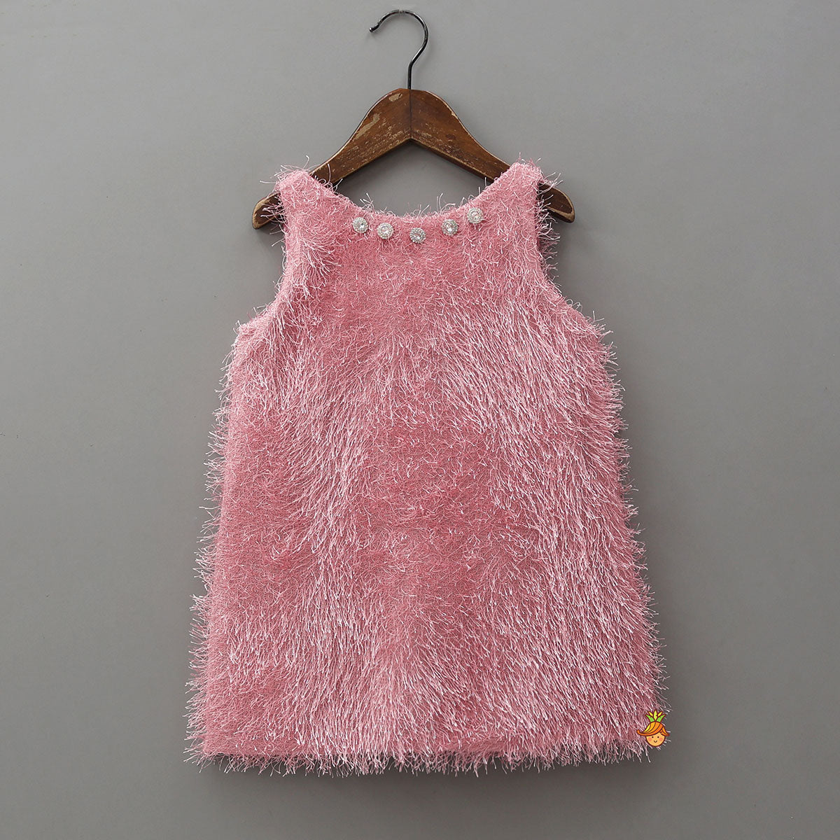 Adorable Fur-Detail Dress With Matching Cape