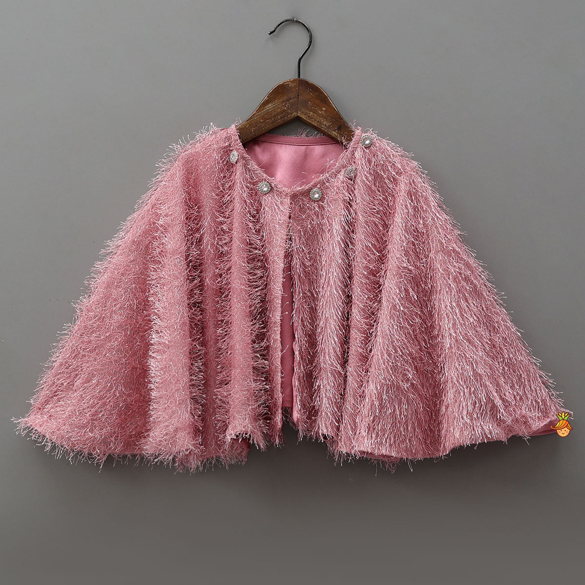 Adorable Fur-Detail Dress With Matching Cape