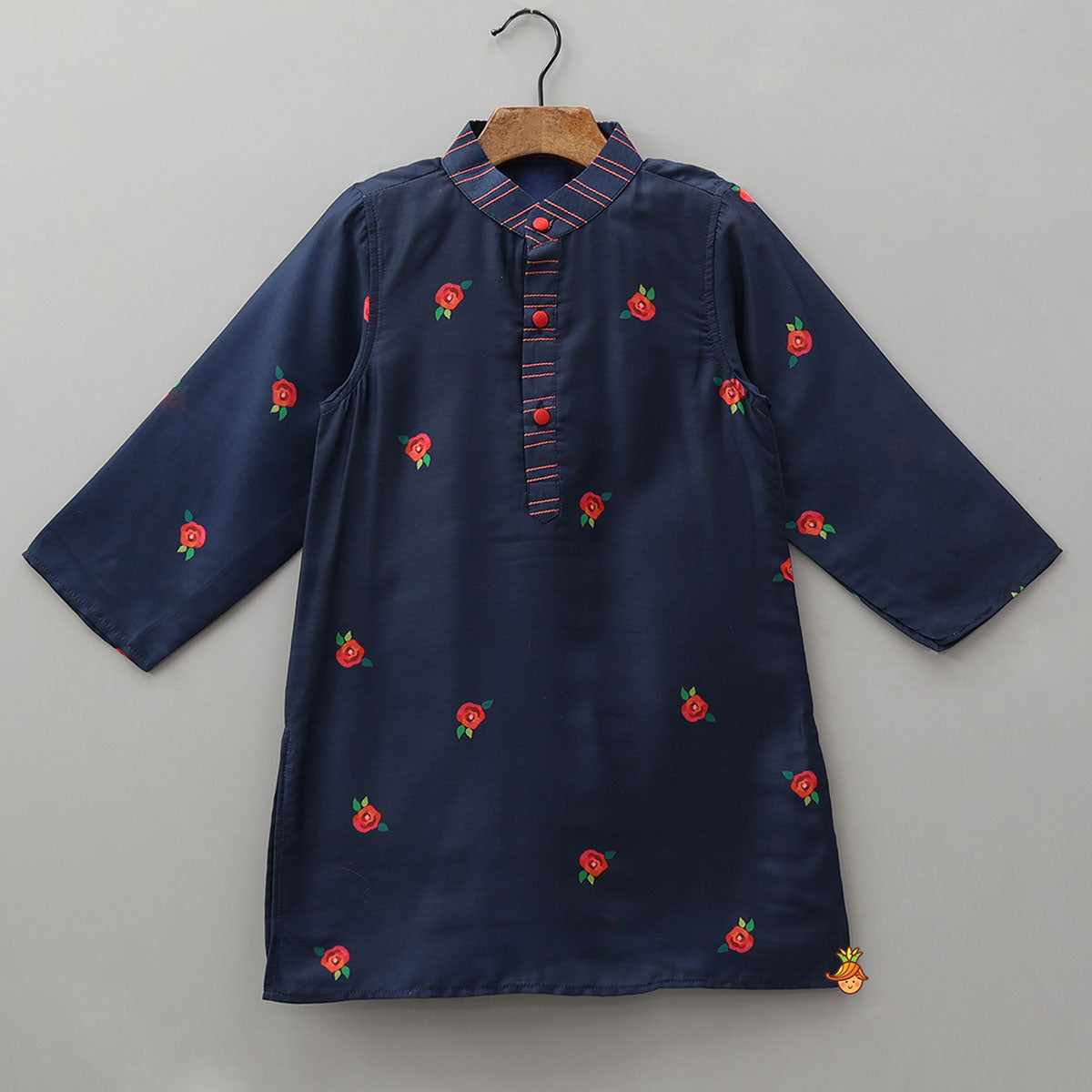 Tiny Floral Printed Kurta With Jacket And Pyjama