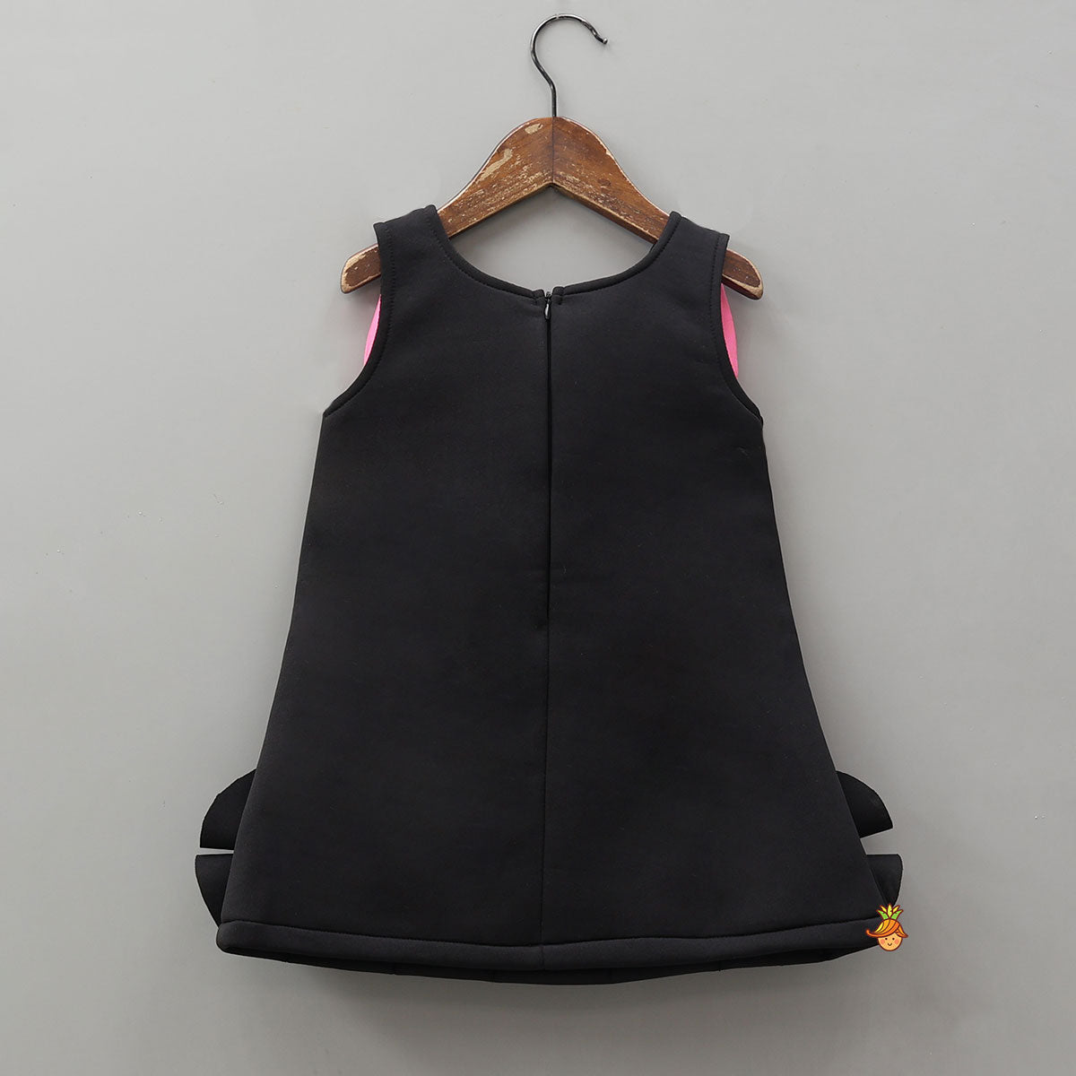 Ruffle Hem Dress With Bow Adornment