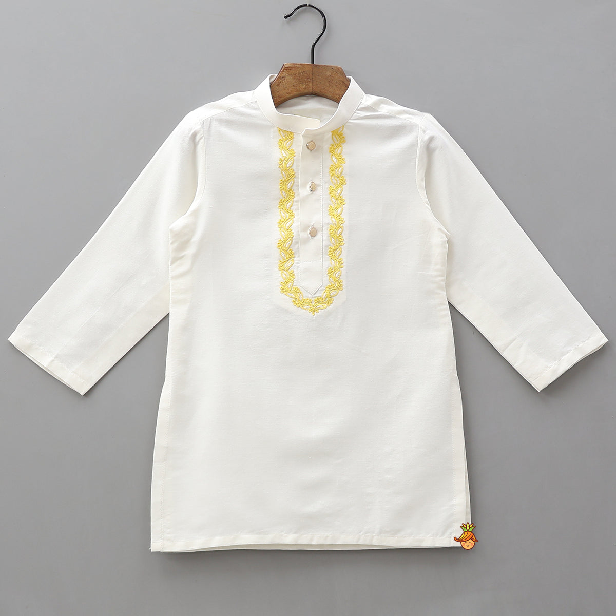 Ethnic Kurta With Thread-Work Jacket And Pyjama