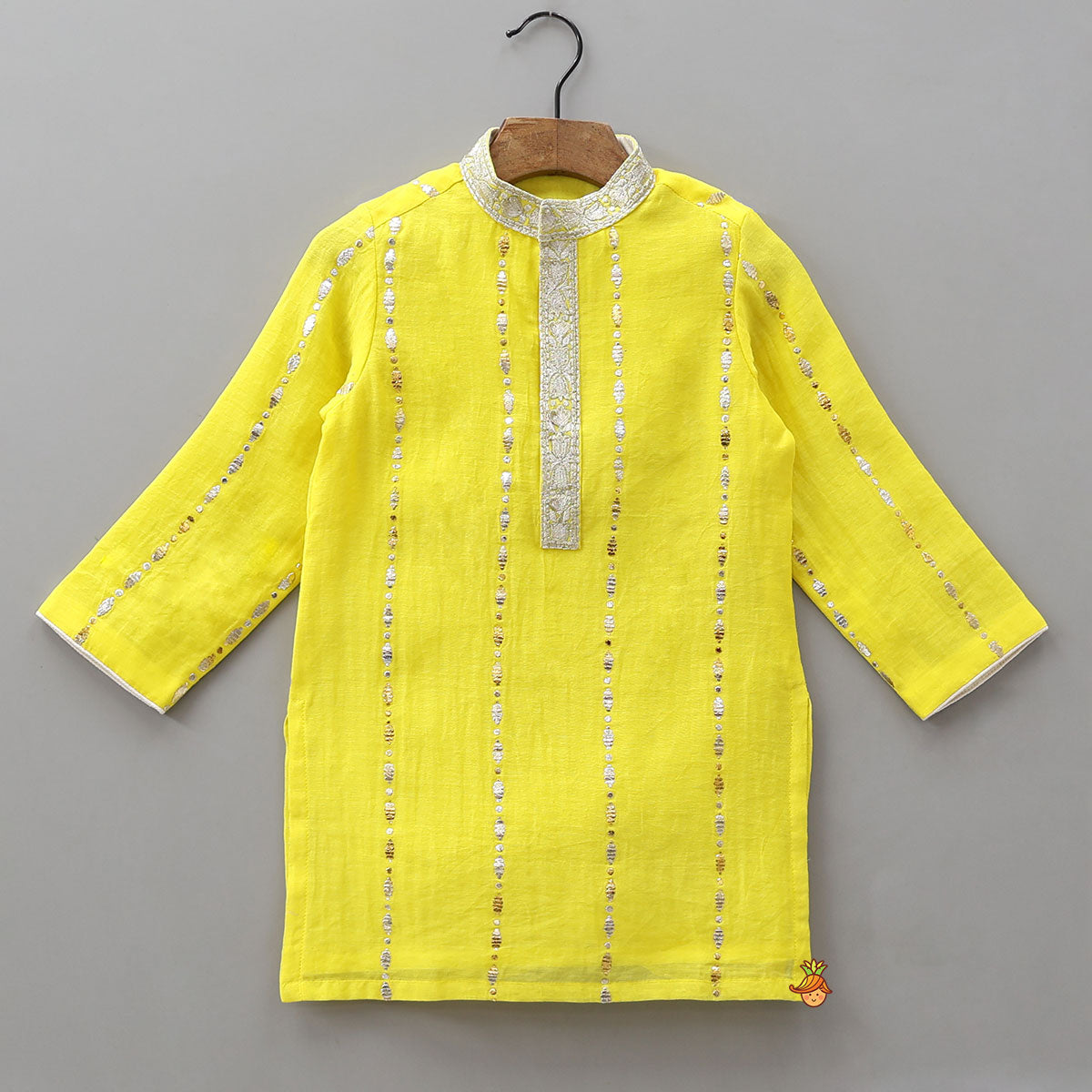 Embroidered Placket Kurta With Pyjama