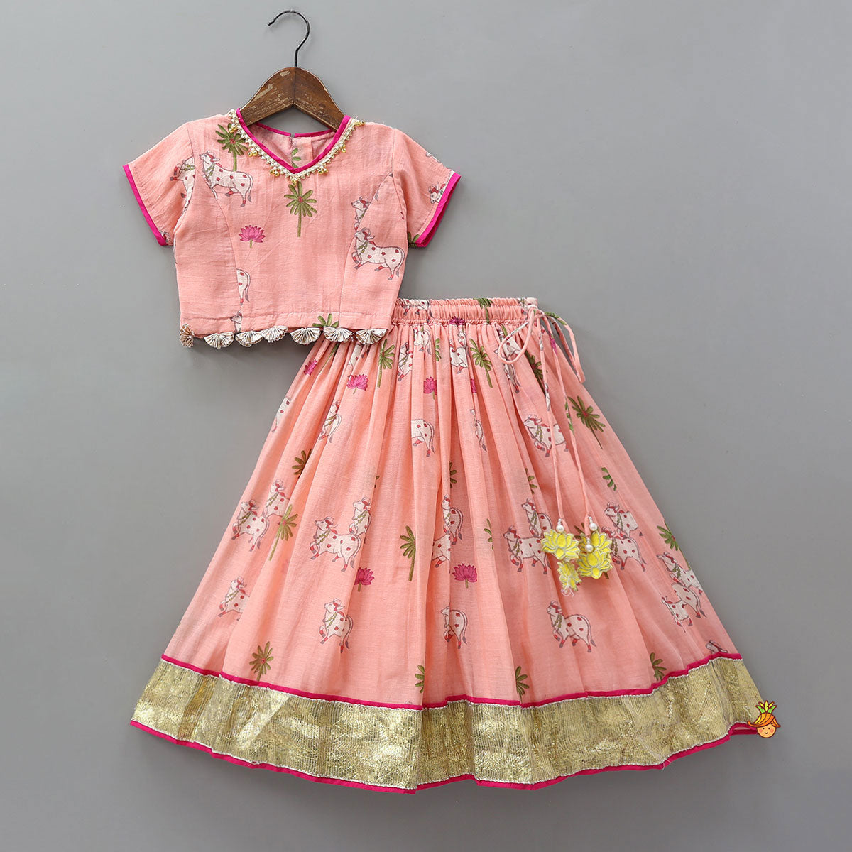 Beautifully Printed Top And Lehenga