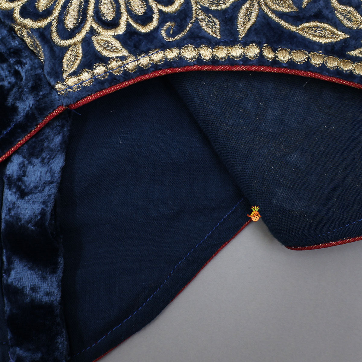 Velvet Embroidered Stylish Top With Matching Lehenga