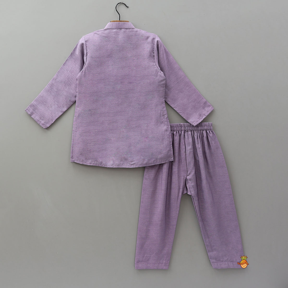 Holographic Lace-Work Kurta And Pyjama