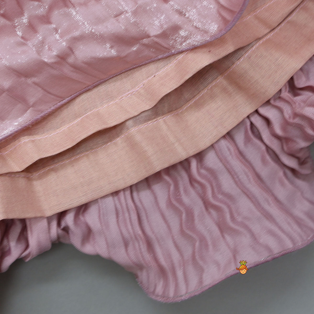 Gorgeous Criss-Cross Back Knot Top And Crushed Lehenga With Matching Hair Tie