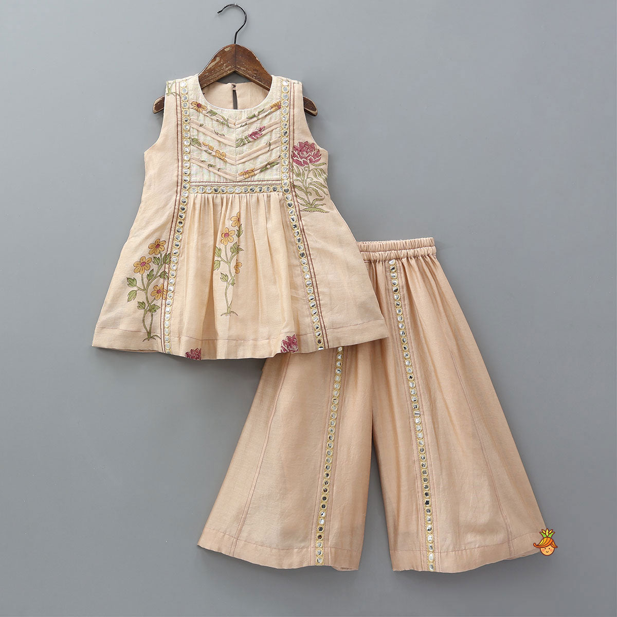 Elegant Pocket Detail Kurti With Palazzo And Dupatta