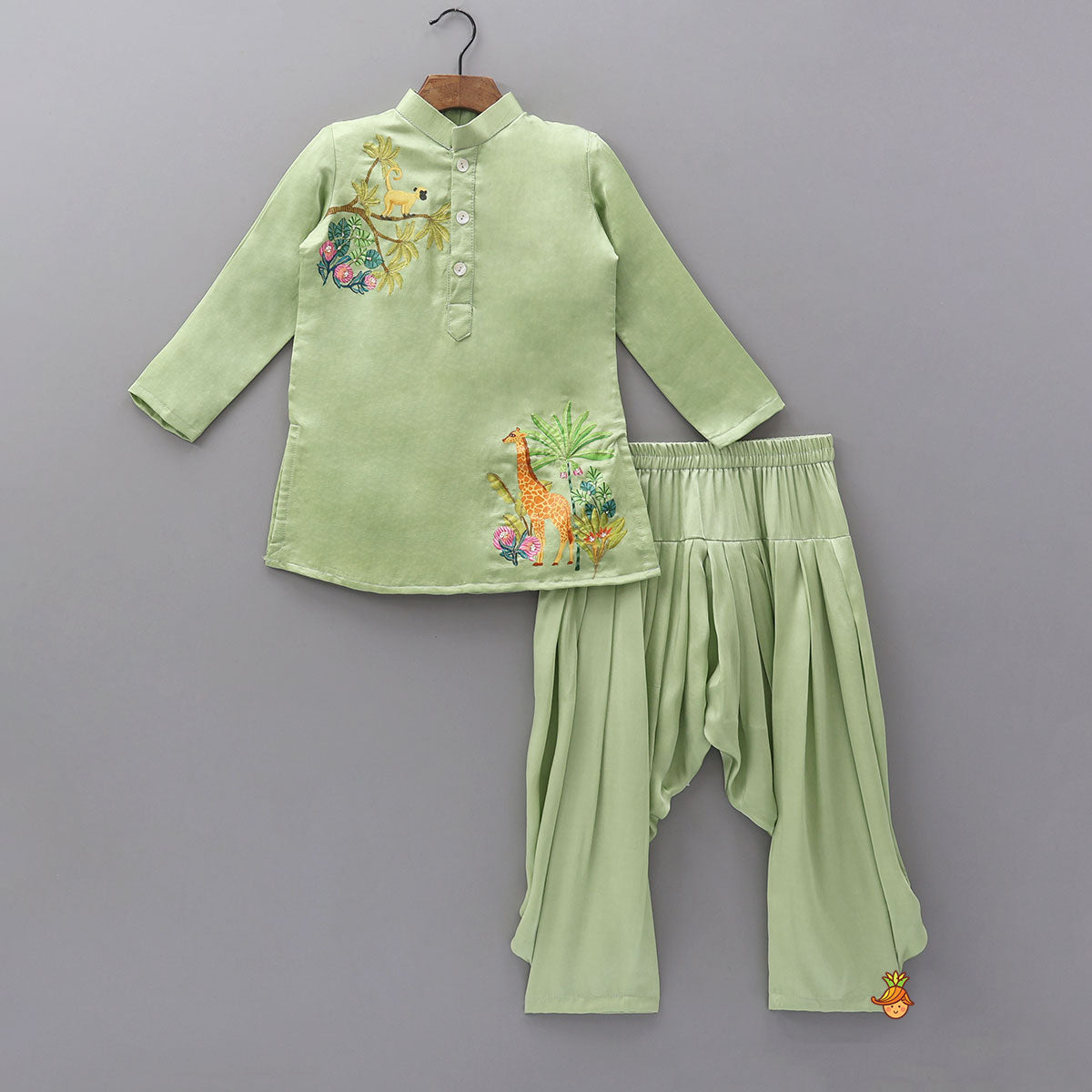 Hand-Painted Ethnic Kurta And Patiala Salwar
