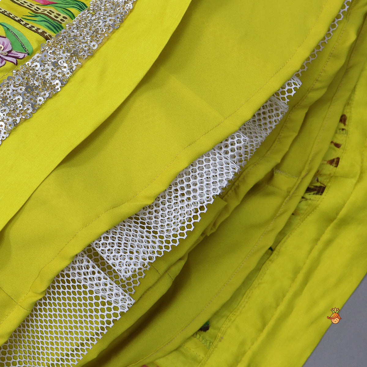 Hand Painted Halter Neck Top And Lehenga With Beautiful Lace Work Dupatta