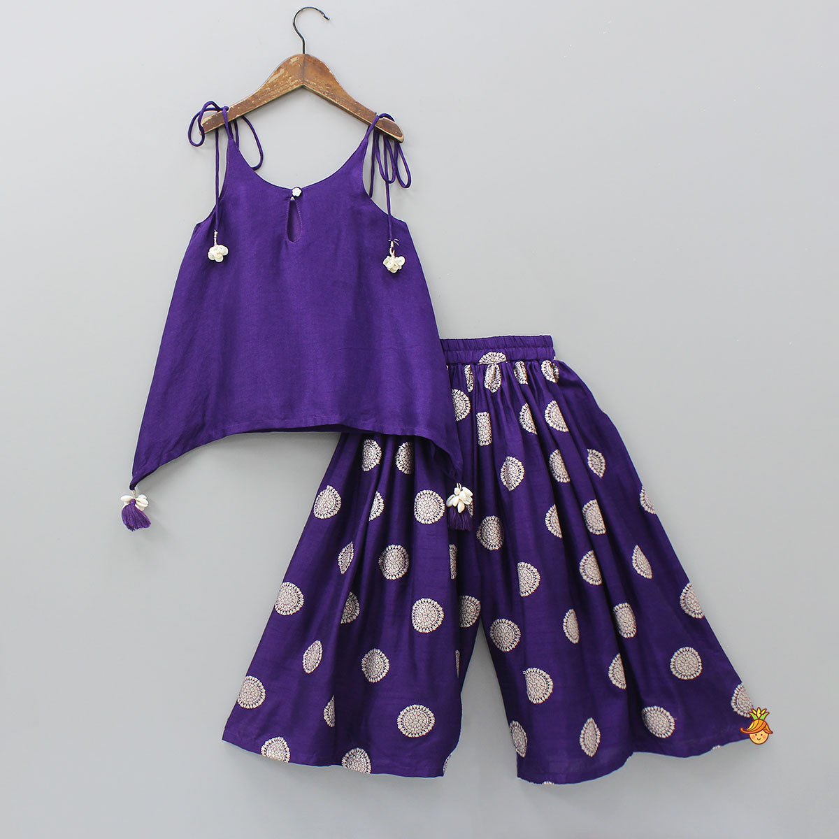 Gota Work Stylish Flared Top With Palazzo