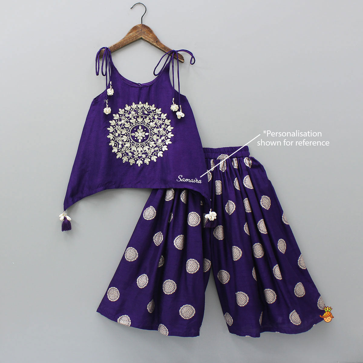 Gota Work Stylish Flared Top With Palazzo