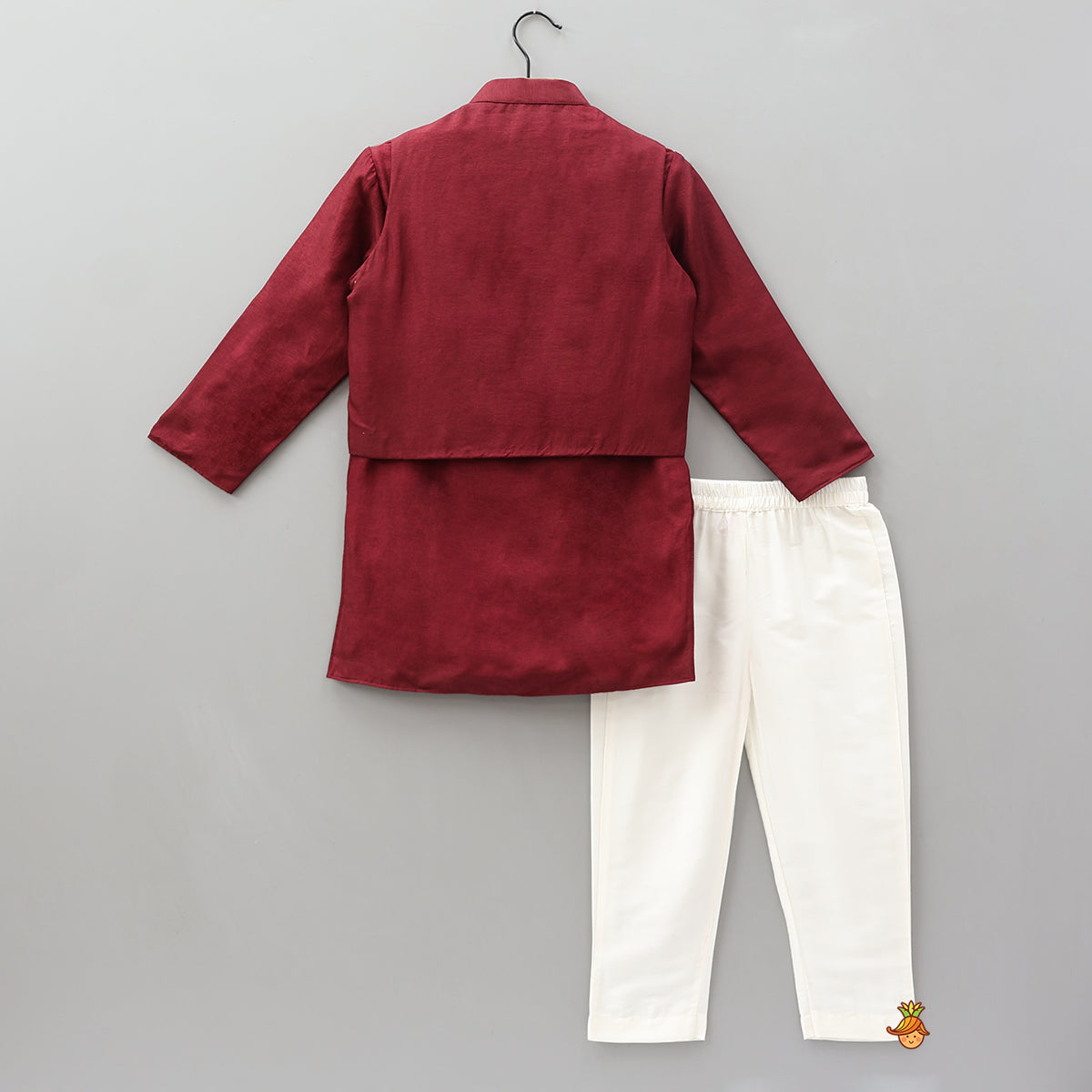 Ethnic Kurta With Embroidered Jacket And Pyjama