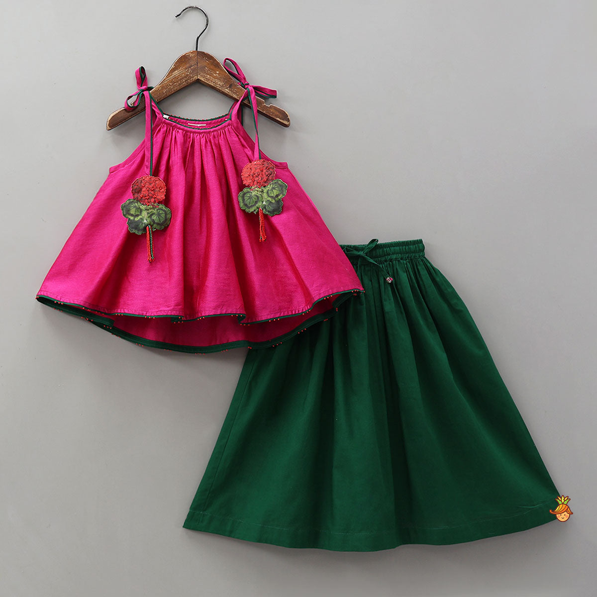 Knot Detail Flared Top And Lehenga