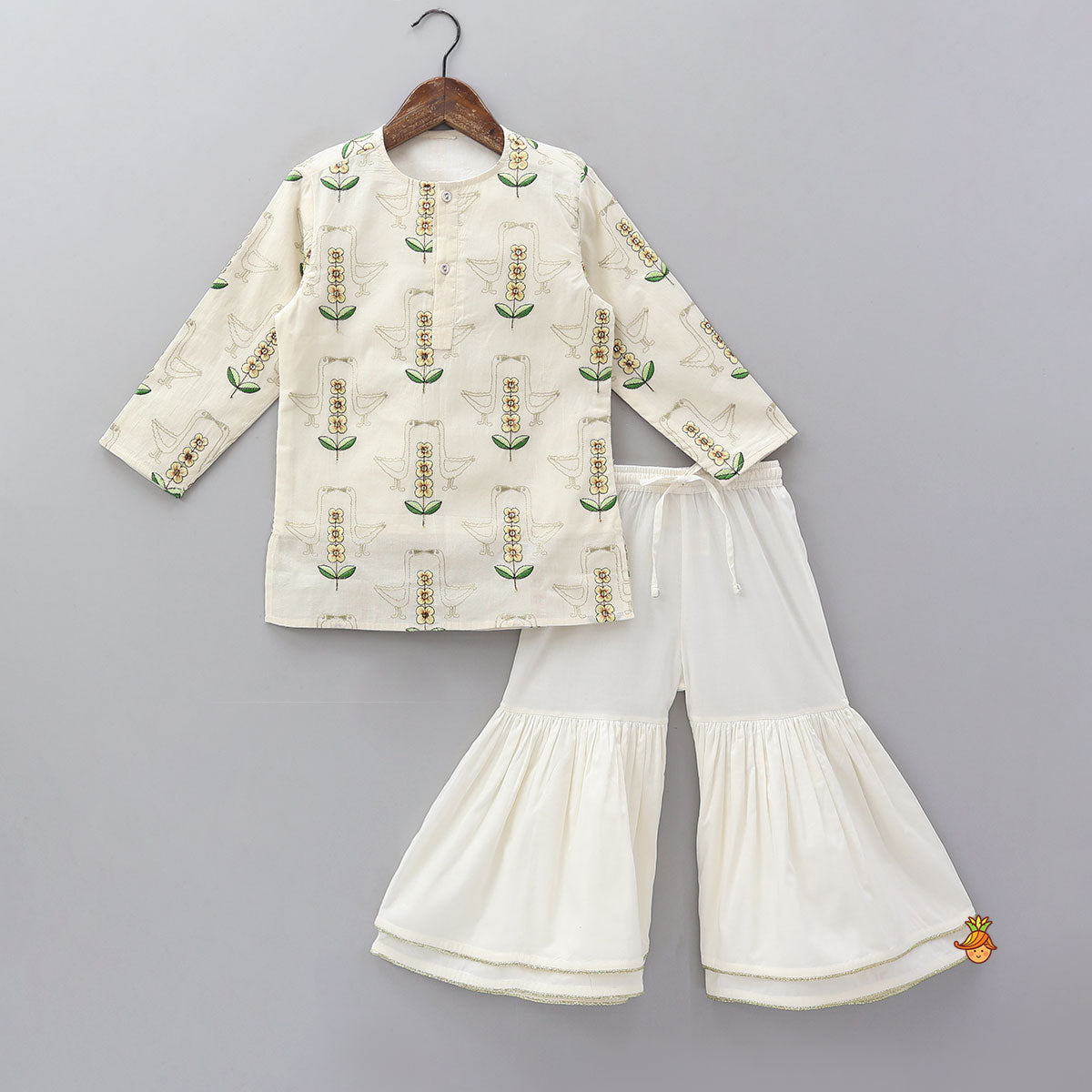 Beautiful Embroidered Kurti And Sharara