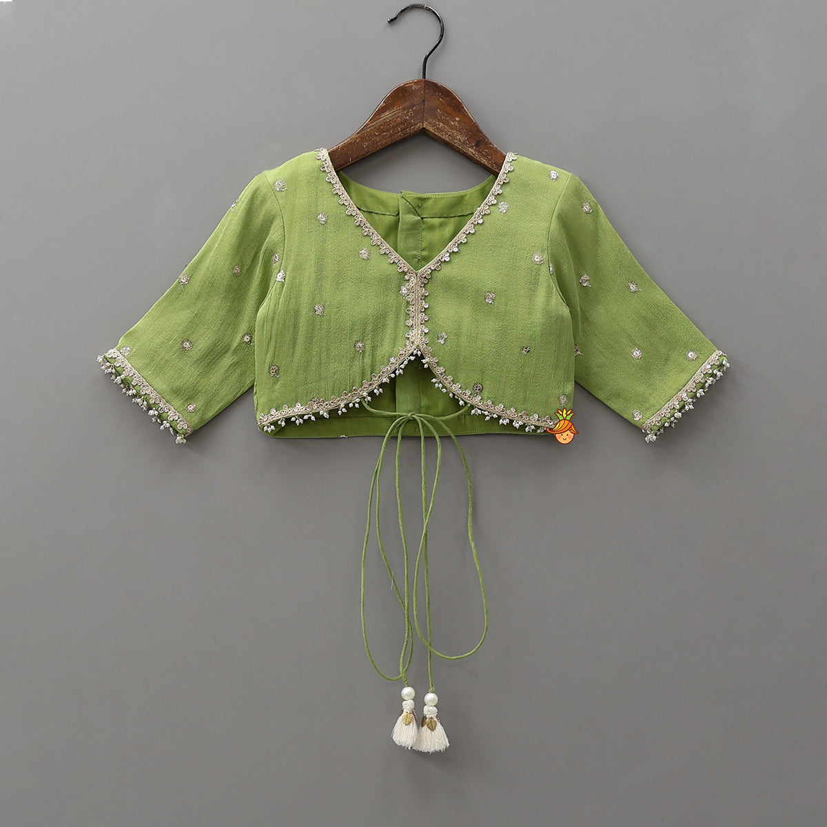 Stylish Top With Sequined Lehenga And Matching Dupatta