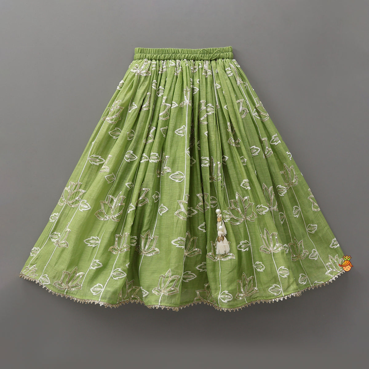 Stylish Top With Sequined Lehenga And Matching Dupatta