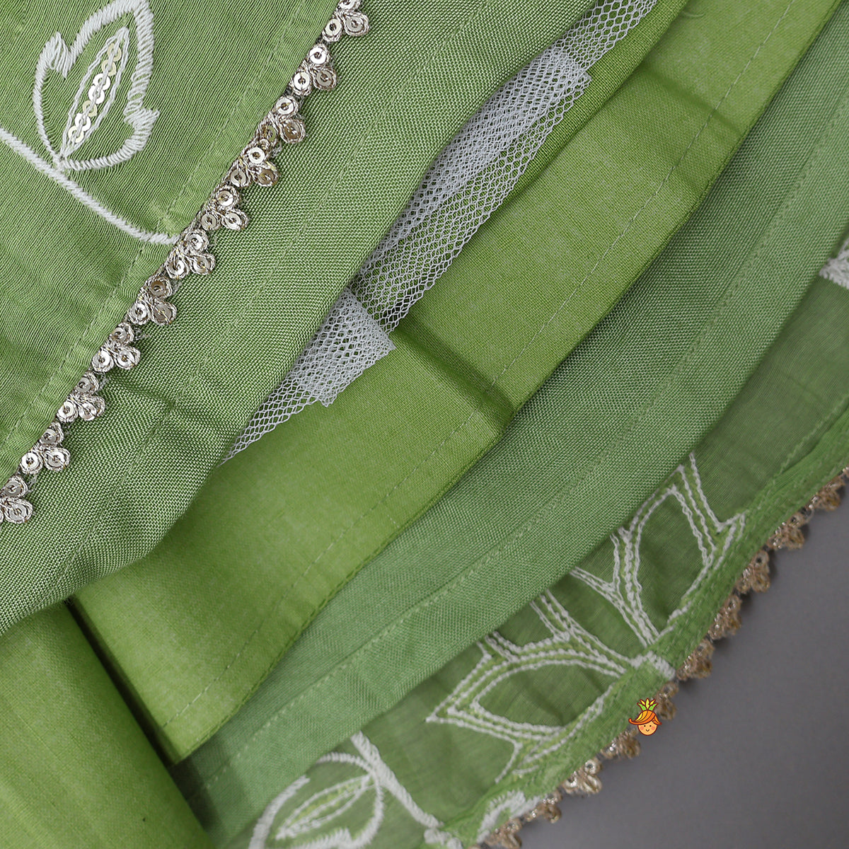 Stylish Top With Sequined Lehenga And Matching Dupatta