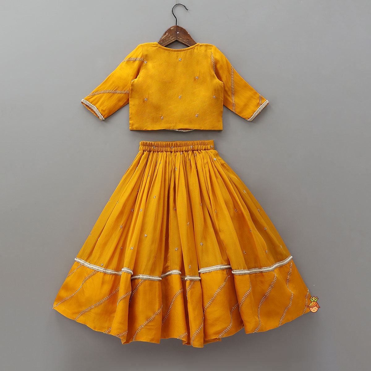 Stunning Lace Work Top And Lehenga With Net Dupatta