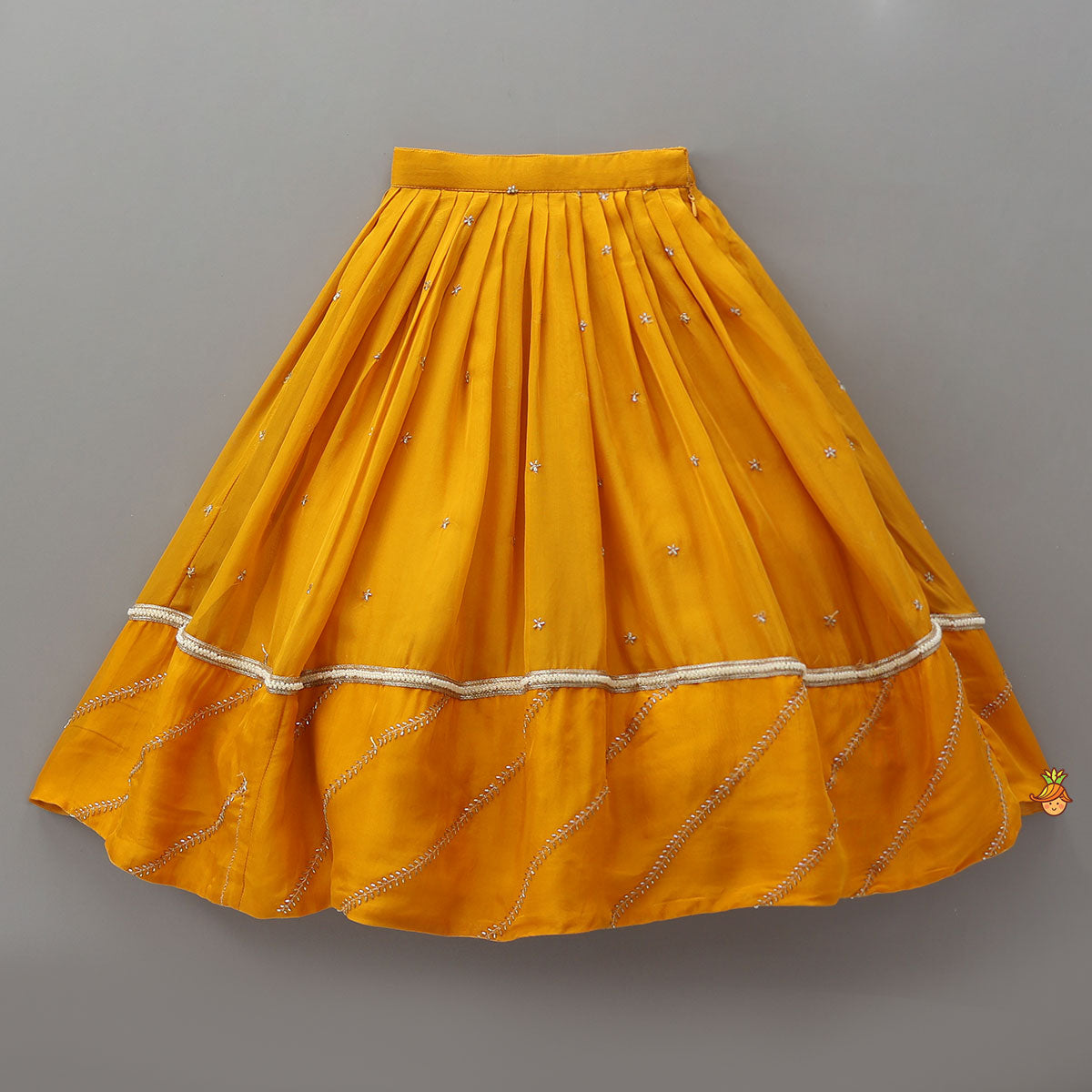 Stunning Lace Work Top And Lehenga With Net Dupatta