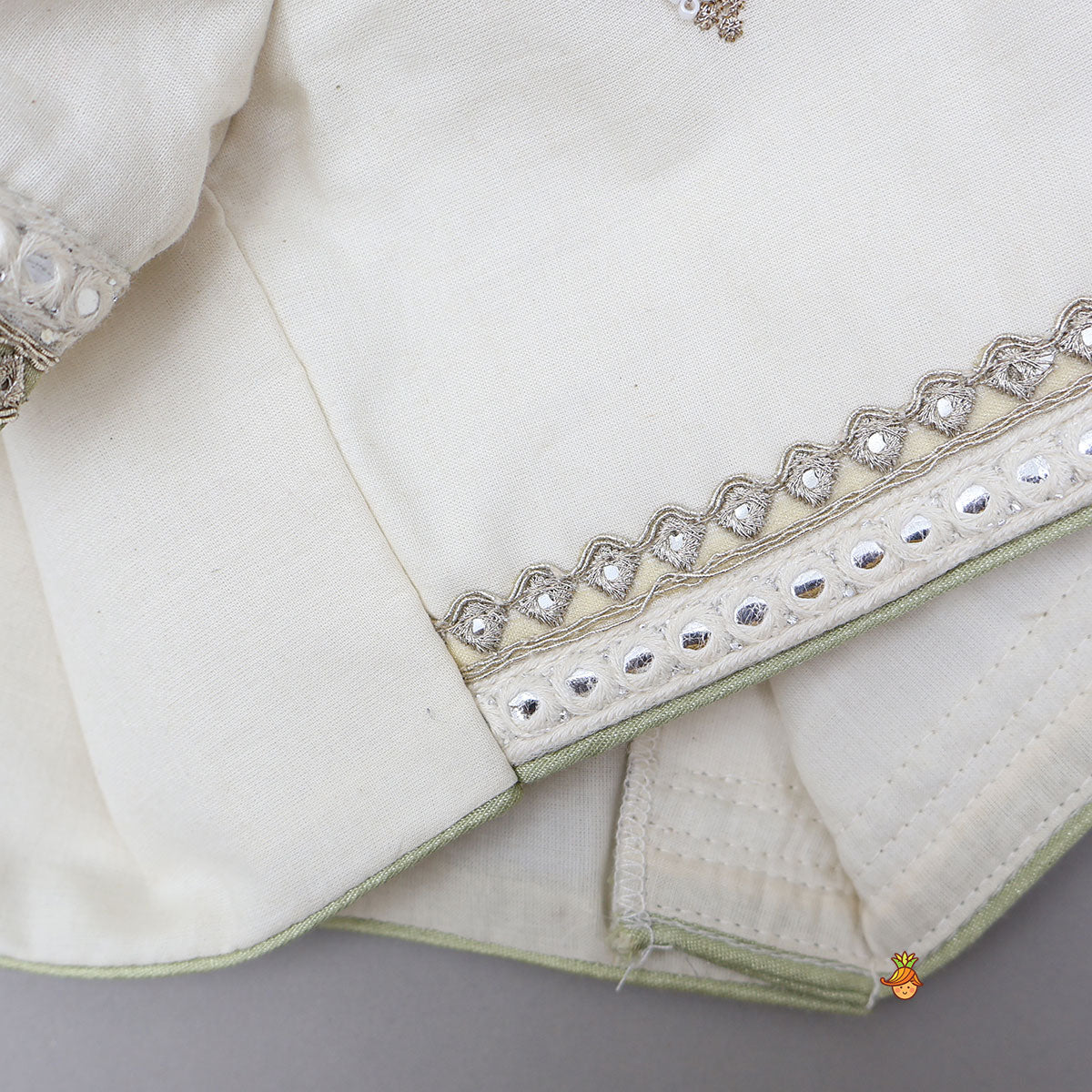 Peter Pan Collar Top And Embroidered Lehenga With Net Dupatta