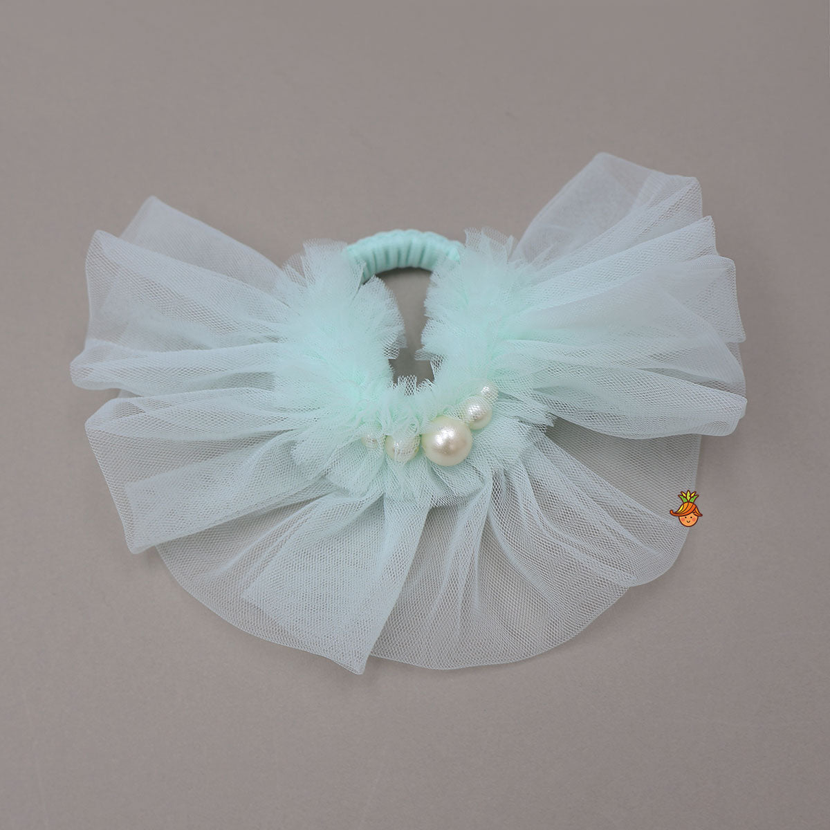 Stunning Aqua-Themed Embroidered Dress With Hair Tie