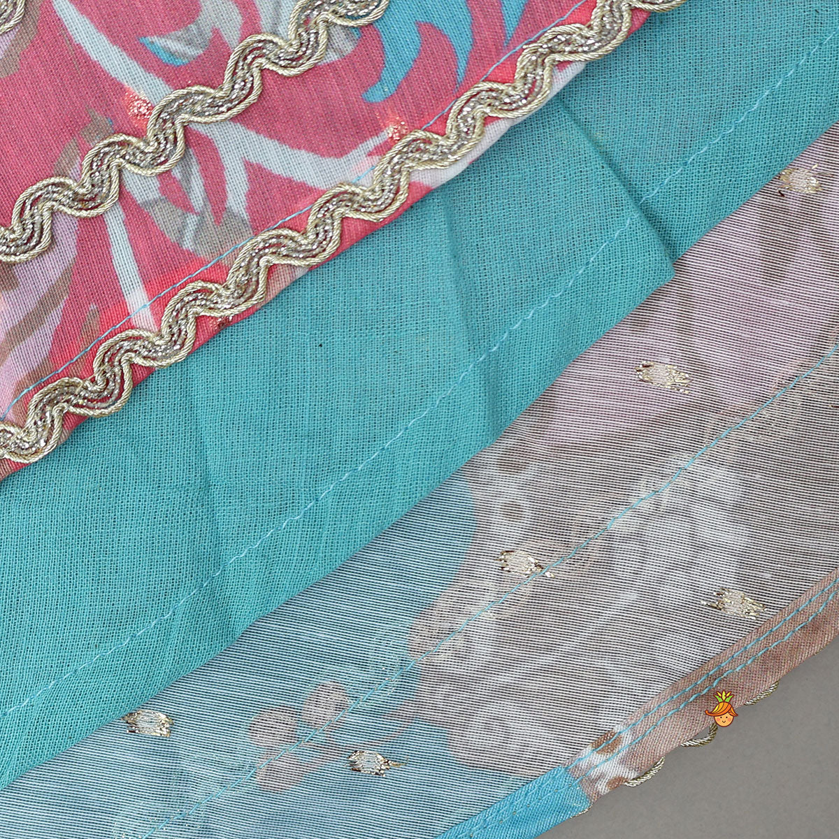 Booti Work Printed Top And Lehenga With Stylish Dupatta