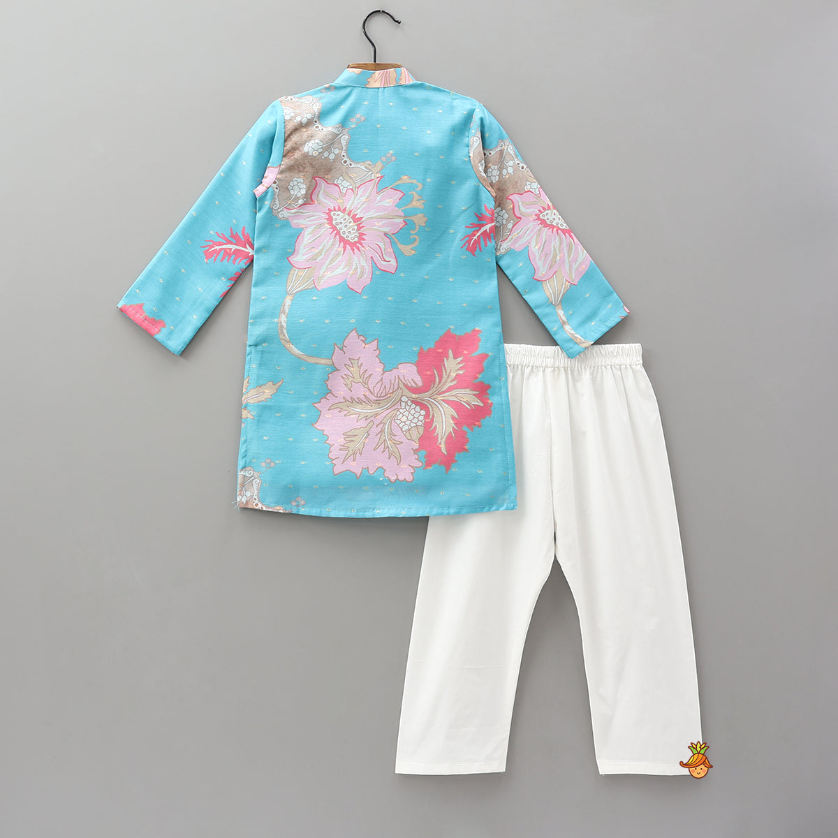 Floral Printed Booti Work Kurta With Pyjama