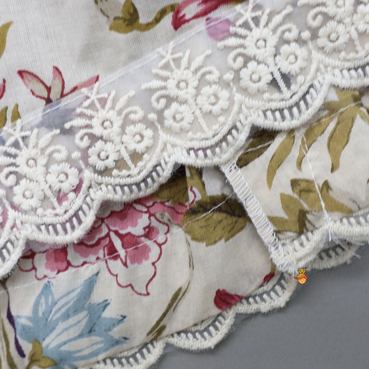 Strappy Adorable Top With Floral Printed Jacket And Sharara