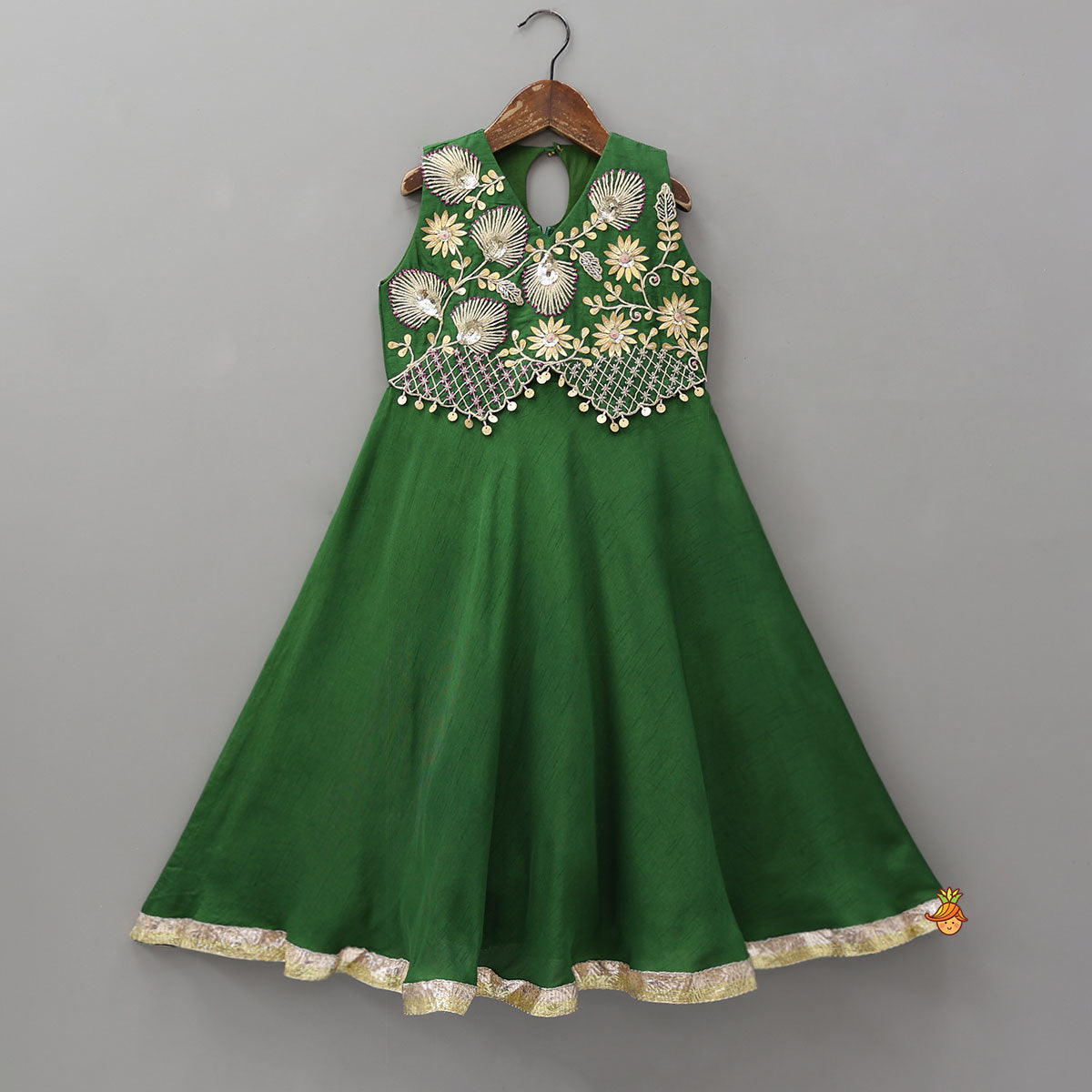 Thread And Beads Embroidered Yoke Kurti