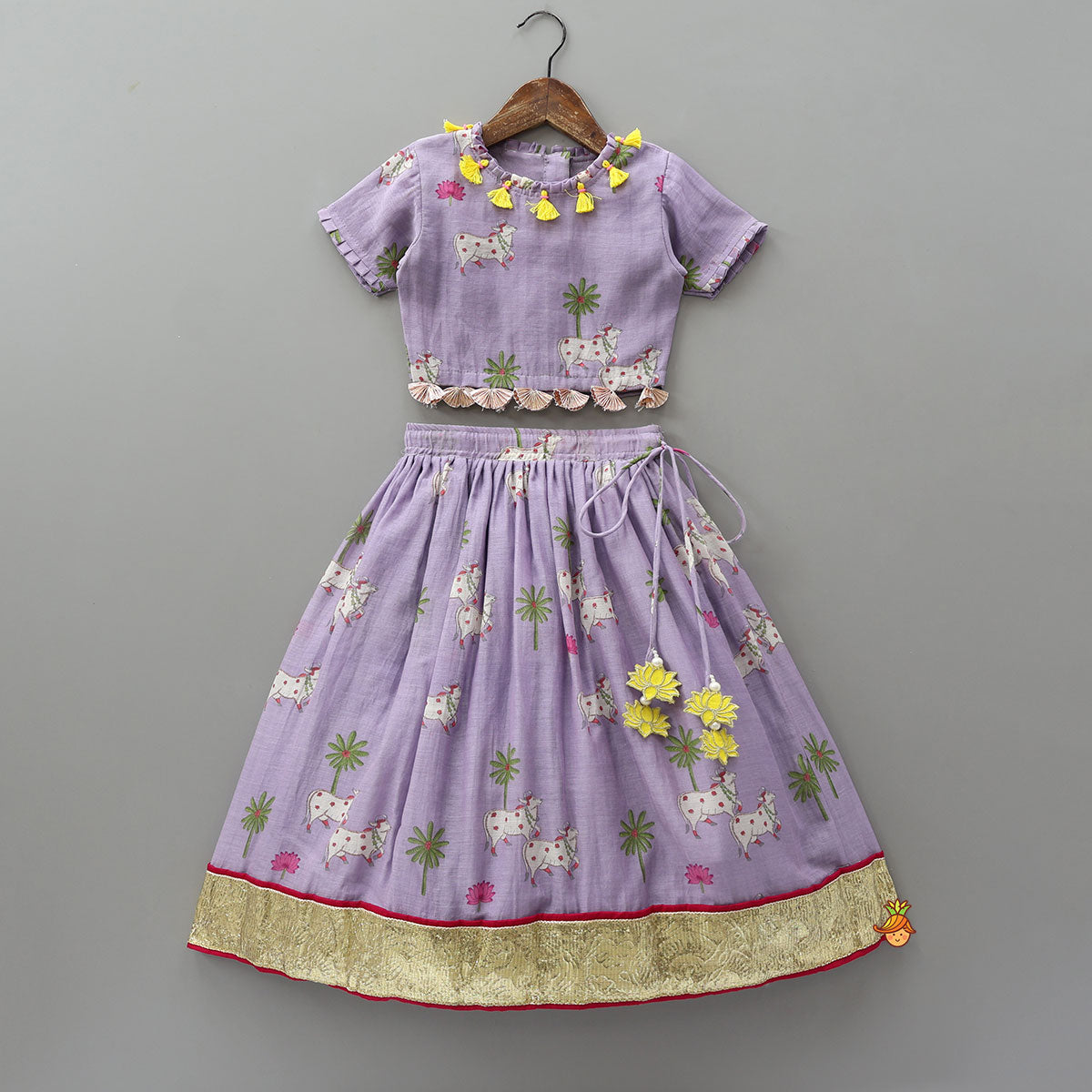 Adorable Printed Top And Lehenga