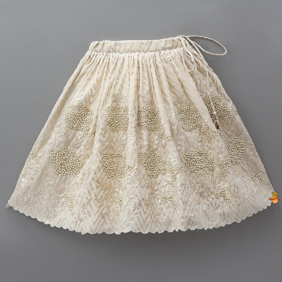 Chevron Detailed Top And Gota Work Lehenga