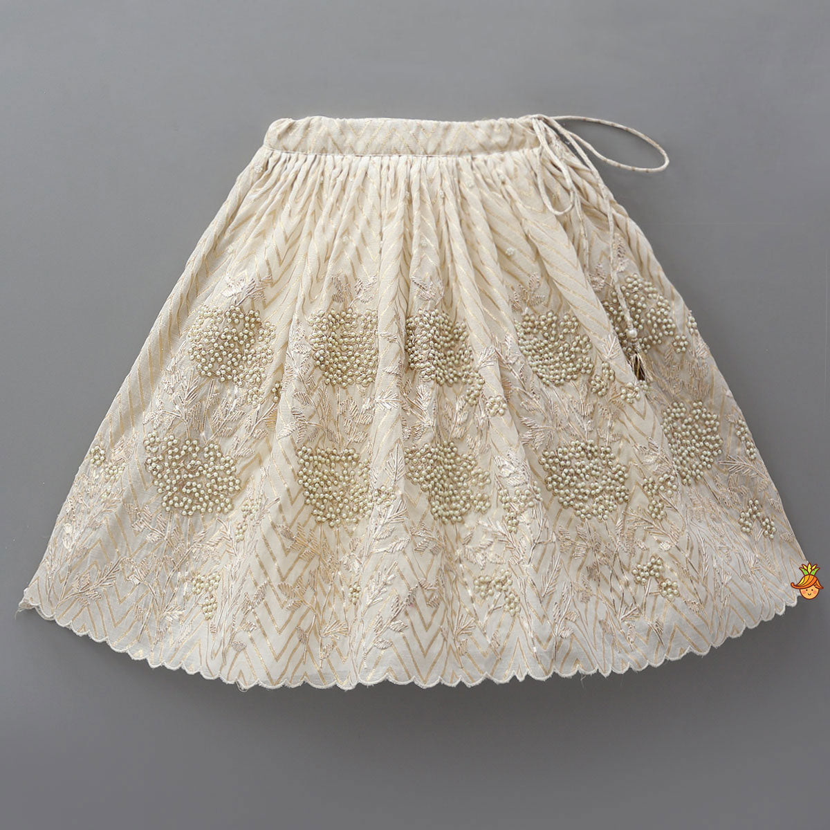 Chevron Detailed Top And Gota Work Lehenga