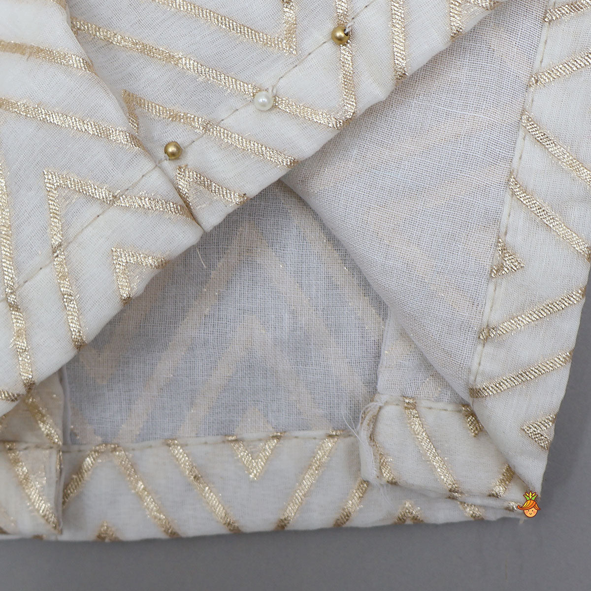 Chevron Detailed Top And Gota Work Lehenga