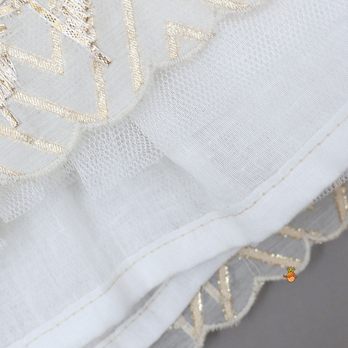 Chevron Detailed Top And Gota Work Lehenga