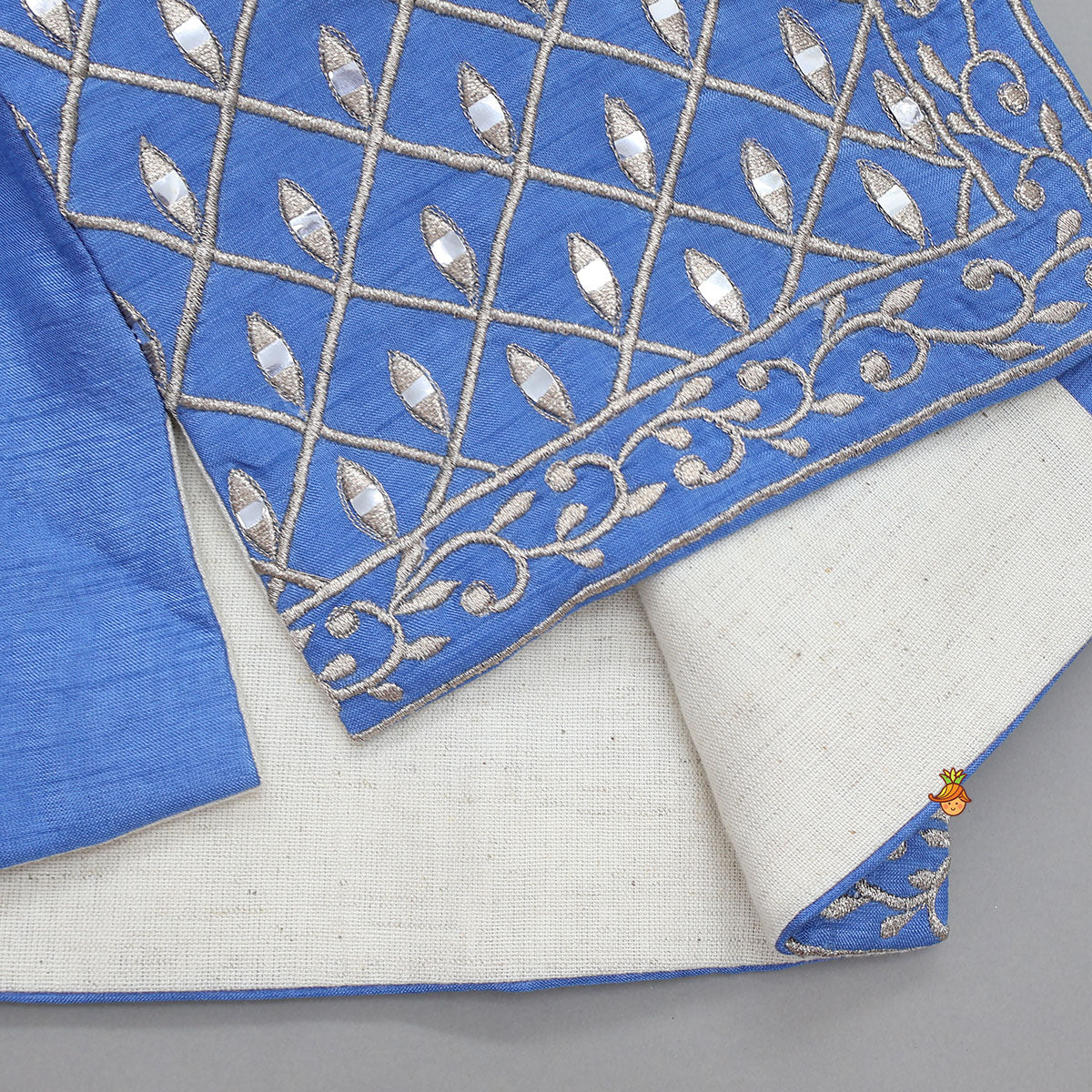 Striped Mandarin Collar Kurta With Open Jacket And Pyjama