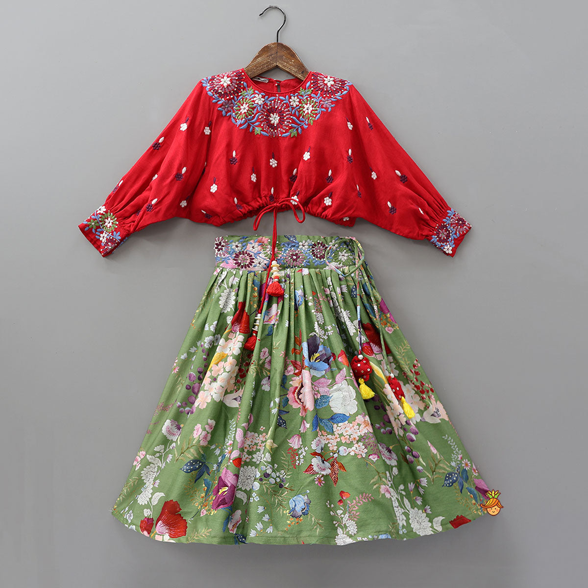 Adjustable Drawstring Top And Lehenga