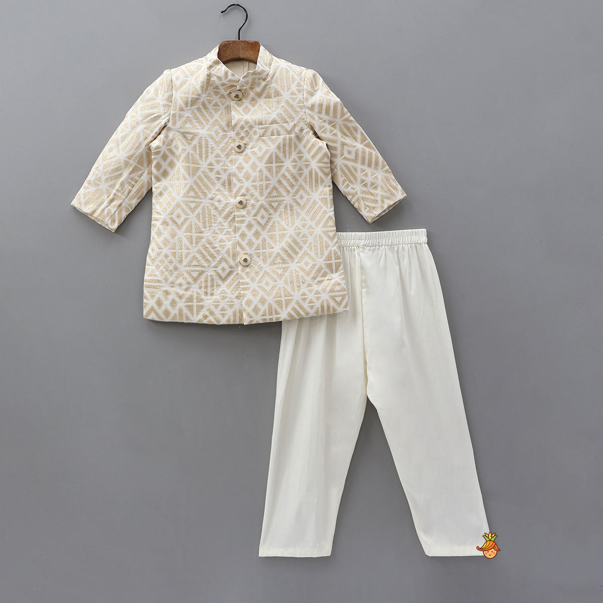 Elegant Front-Open Sherwani With Pyjama