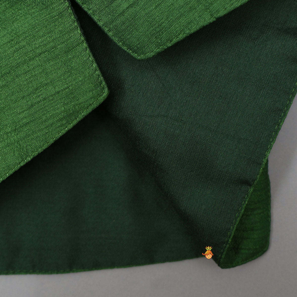 Faux Mirror Work Top And Bandhani Printed Lehenga