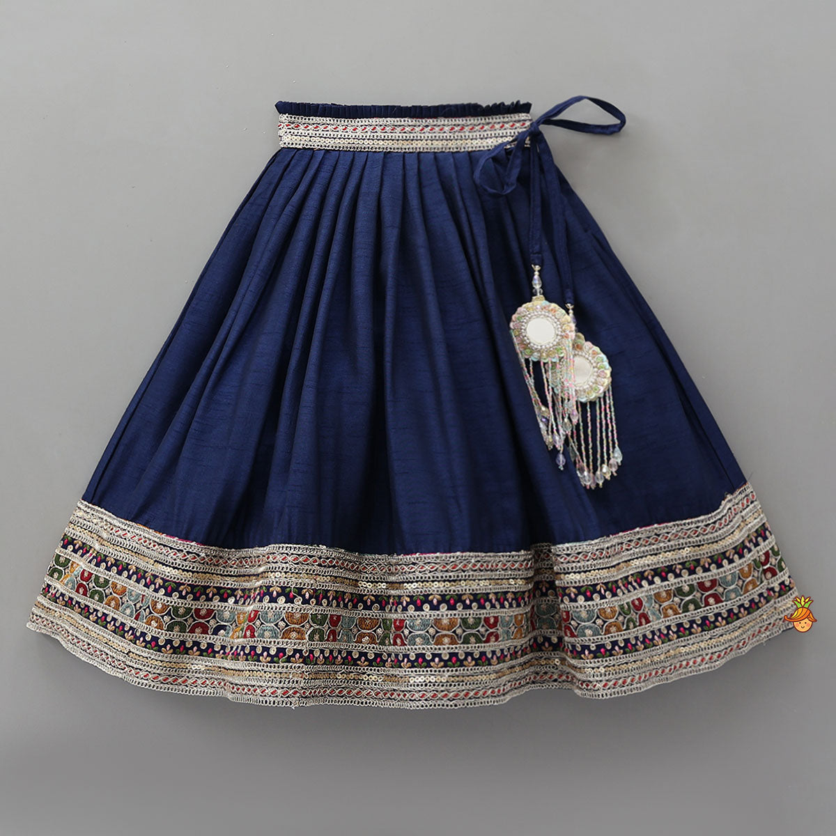 Heavily Embroidered Front-Open Top With Matching Lehenga