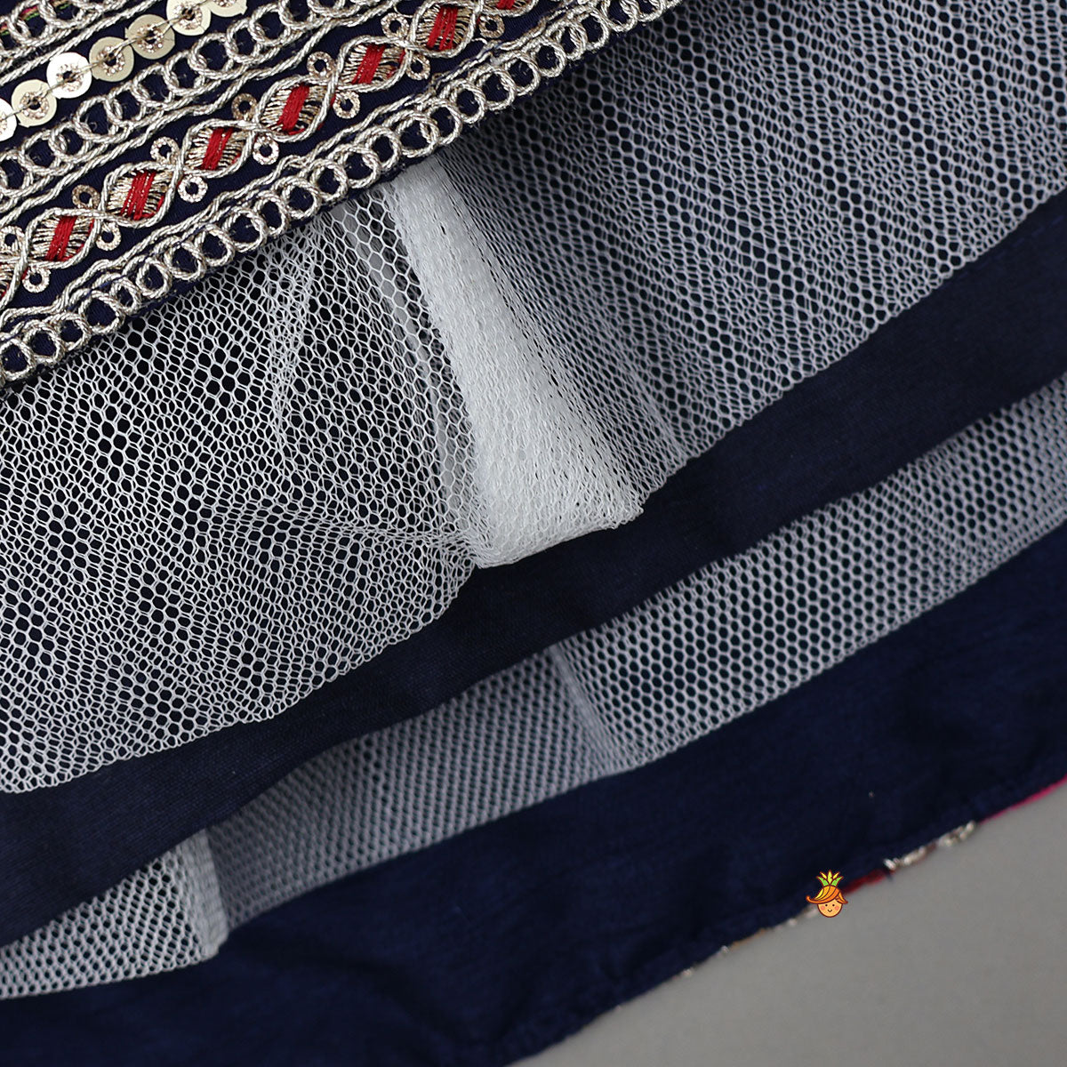 Heavily Embroidered Front-Open Top With Matching Lehenga