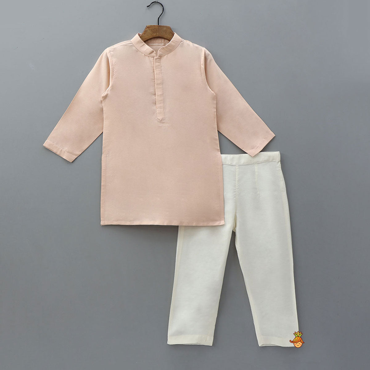 Kurta With Potli Button Detailed Jacket And Pyjama