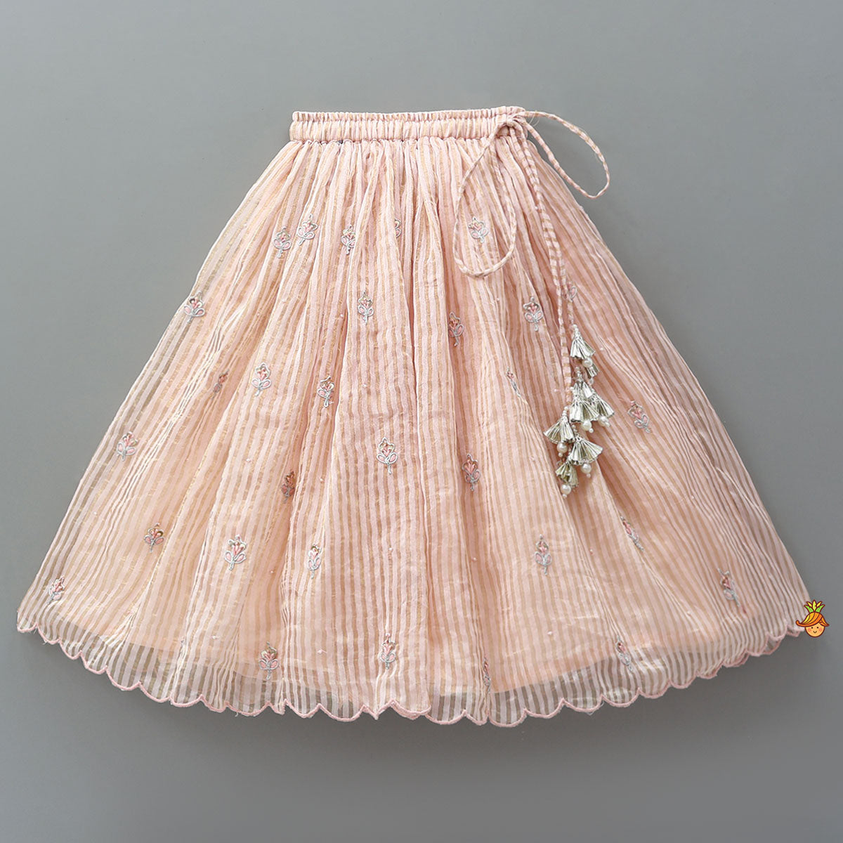 Thread Embroidered Velvet Top And Lehenga