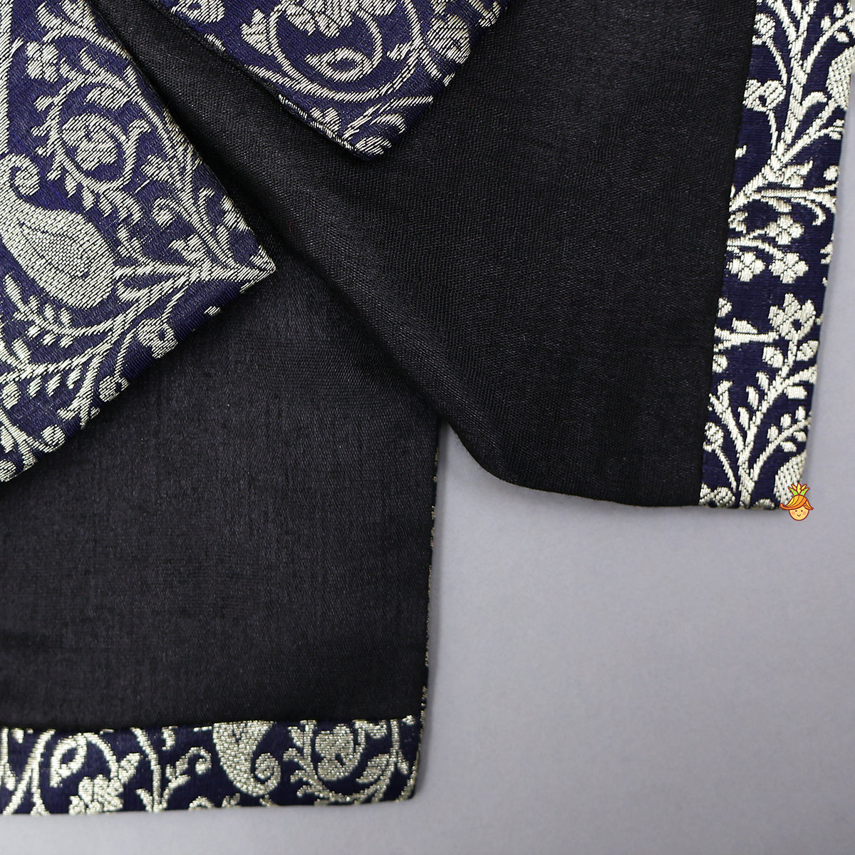 Brocade Jacket Style Top And Dhoti With Matching Potli Bag