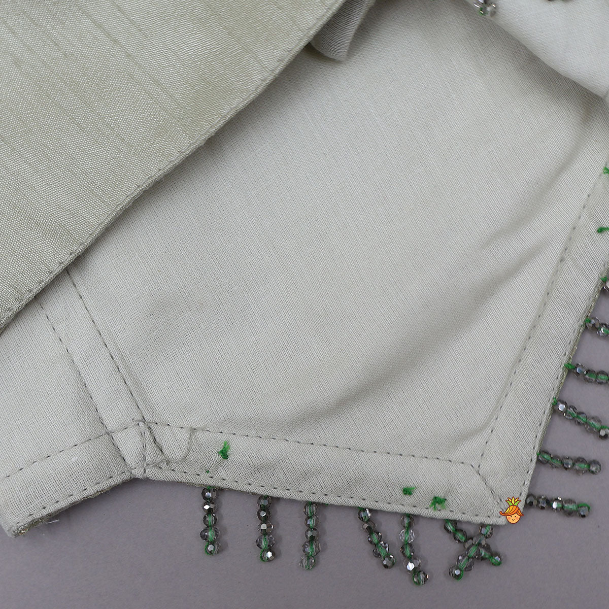 Stylish Hem Top With Checks Work Organza Lehenga