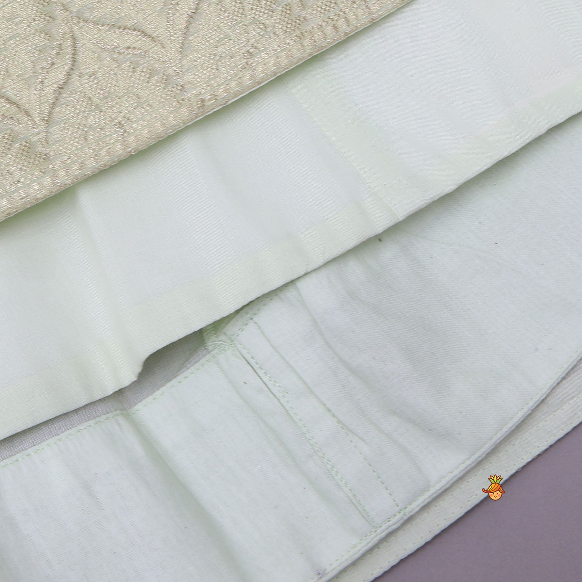 Stylish Hem Top With Checks Work Organza Lehenga