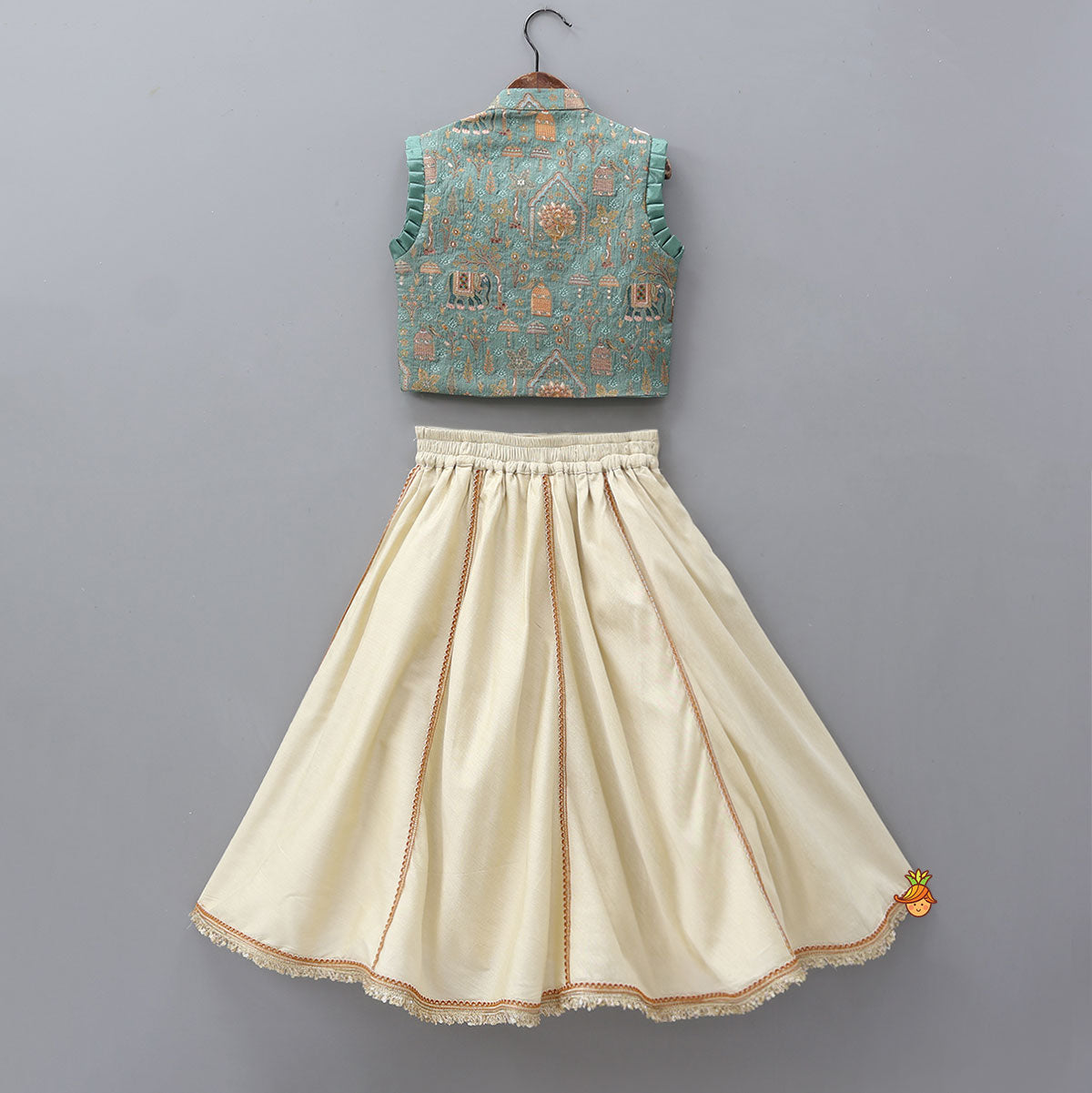 Front-Open Brocade Top And Lehenga