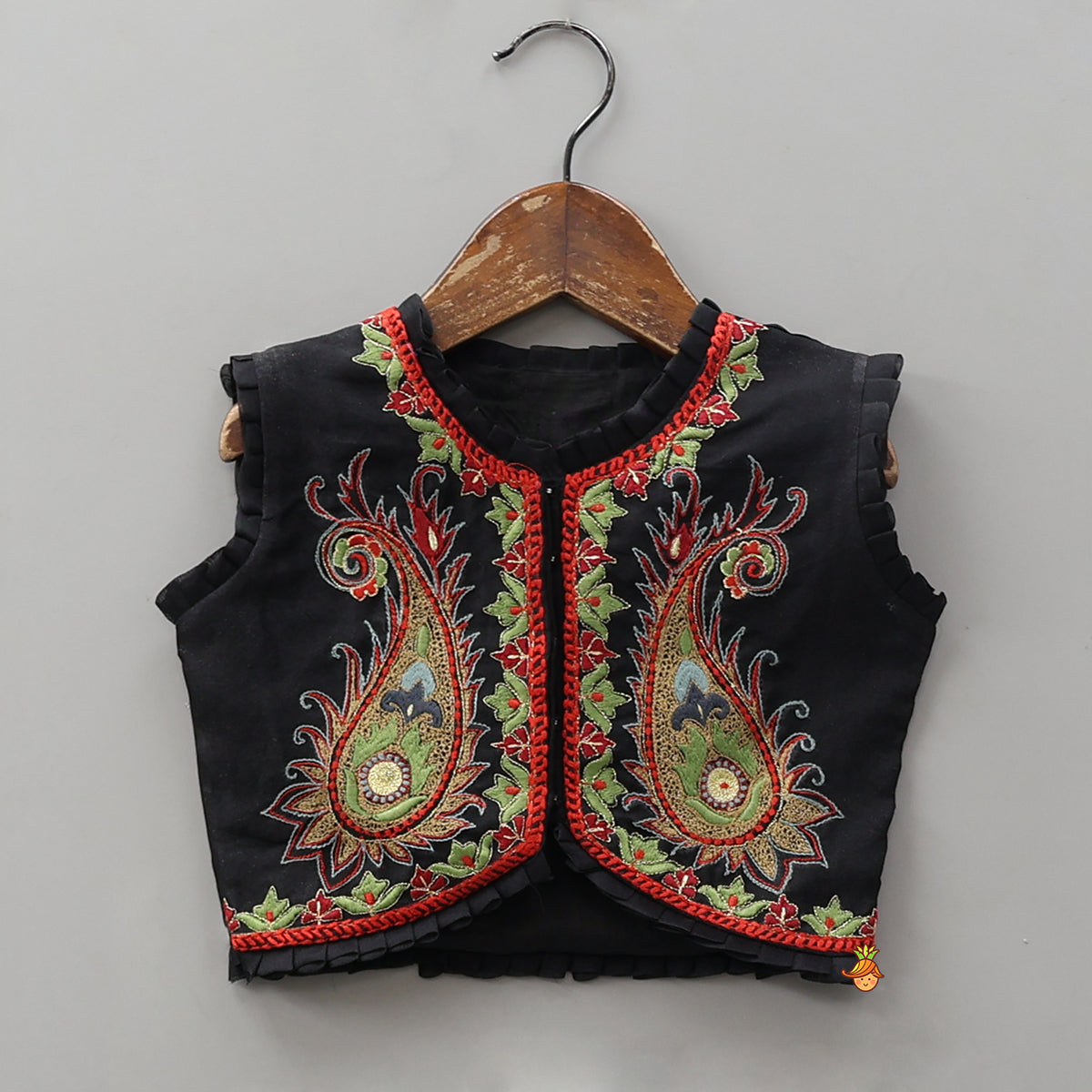 Pleats Enhanced Top And Ruffle Hem Lehenga