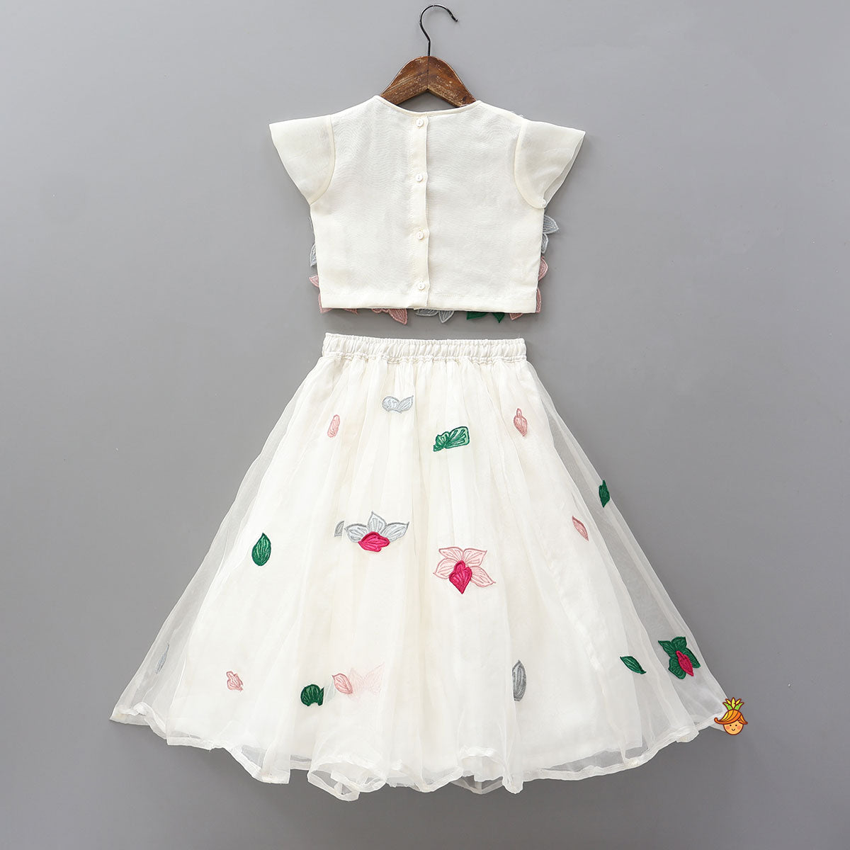 Floral Applique Top And Lehenga