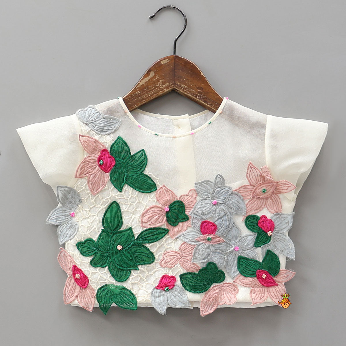 Floral Applique Top And Lehenga